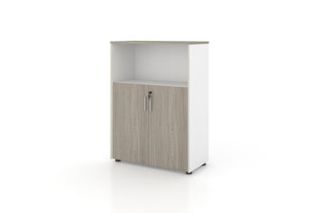 Universal 3-Level Cabinet with Open Shelf (White Body)