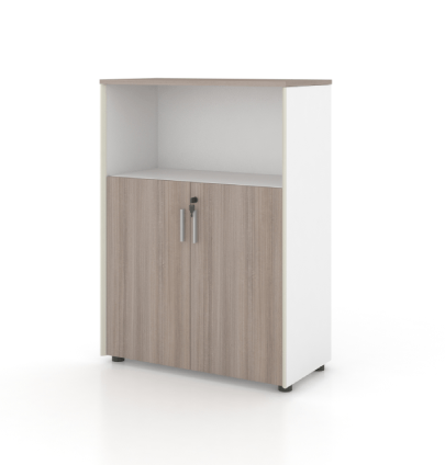 Universal 3-Level Cabinet with Open Shelf (White Body)