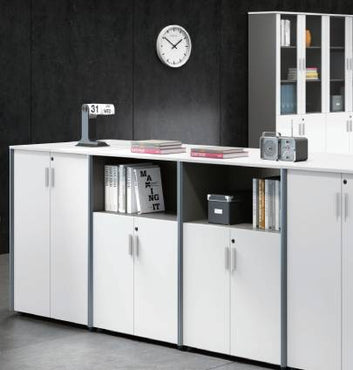 Universal 3-Level Cabinet with Open Shelf (Meteor Grey Body)