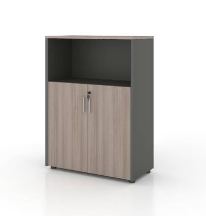 Universal 3-Level Cabinet with Open Shelf (Meteor Grey Body)