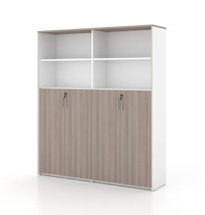 Universal 5-Level Dual Cabinet (White Body)