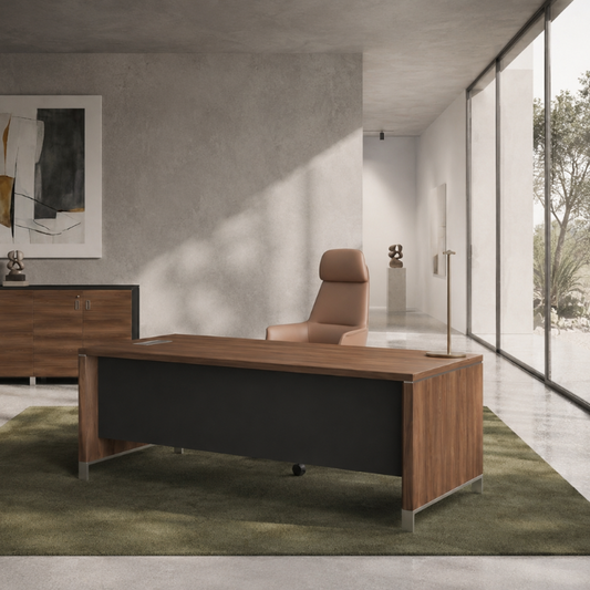 Linea Due Straight Desk Consumer BAFCO W1800 x D800 x H750mm Maryland Walnut B 30 Days