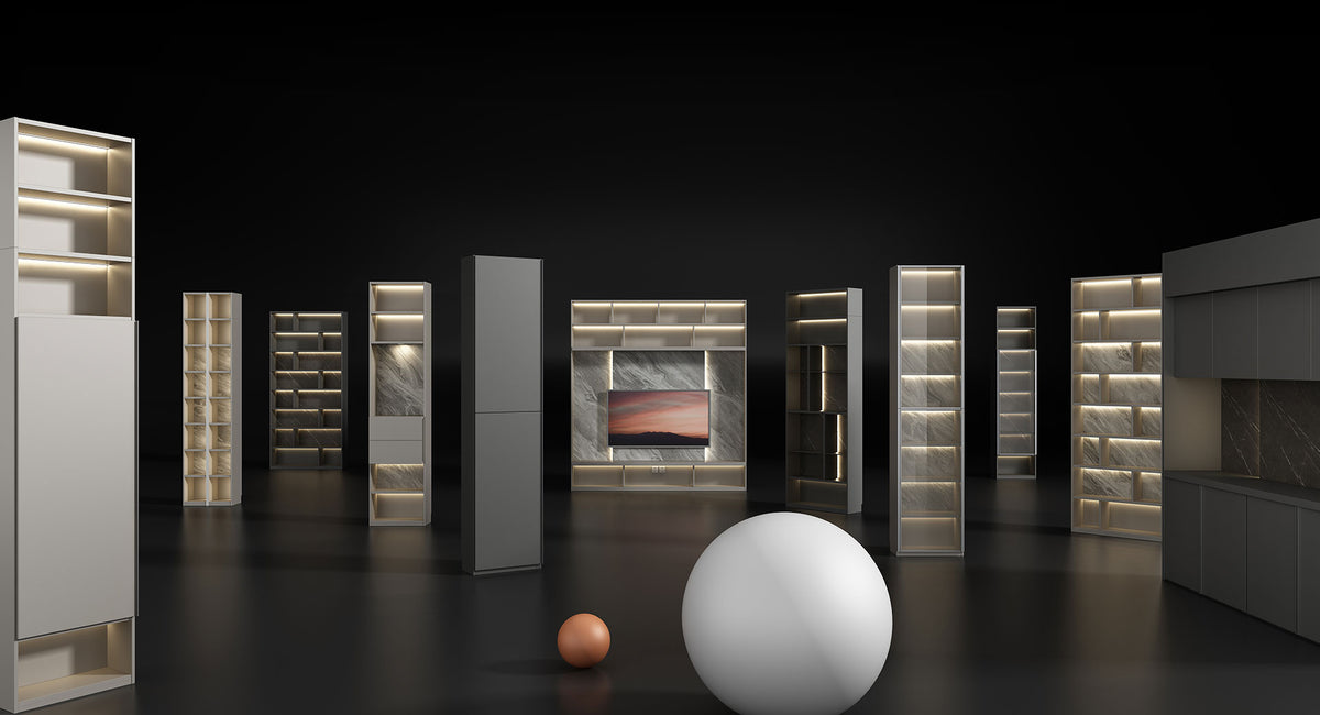 Modular Wall Cabinet | Seamless Storage with LED Lights