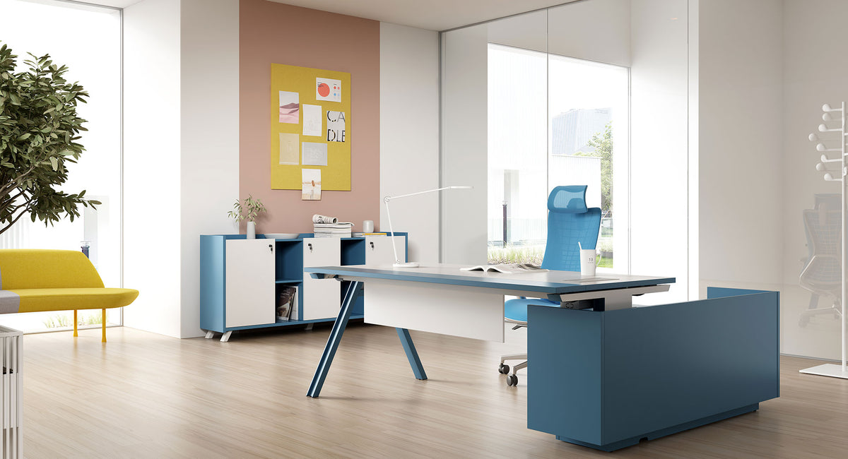 Magic Workstation Magic Workstation Furniture | Chic Marine Blue Executive Desks