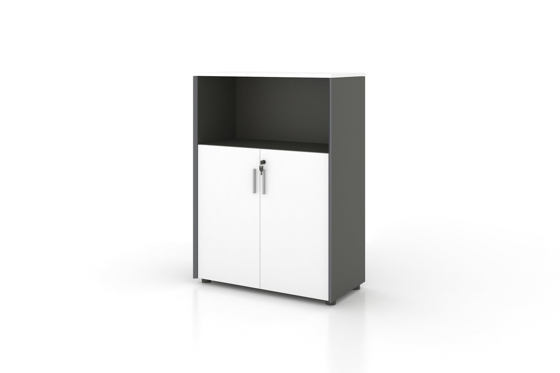Universal 3-Level Cabinet with Open Shelf (Meteor Grey Body) Consumer KANO CF05 White 8-10 Weeks 