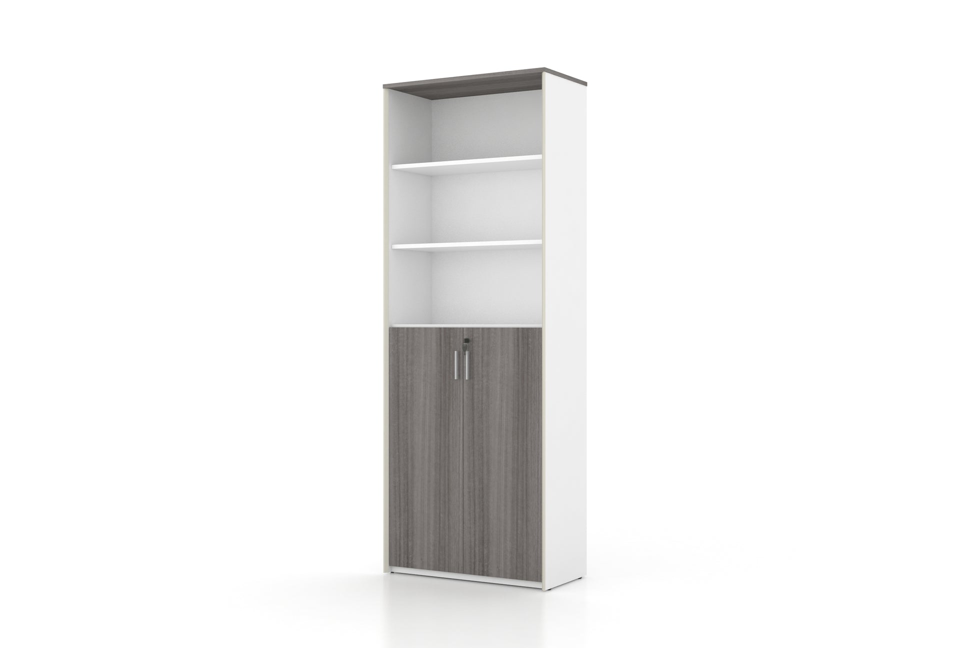 Universal 6-Level Cabinet (White Body) Consumer KANO CF12 Coffee Walnut Upper Shelves are Open 8-10 Weeks