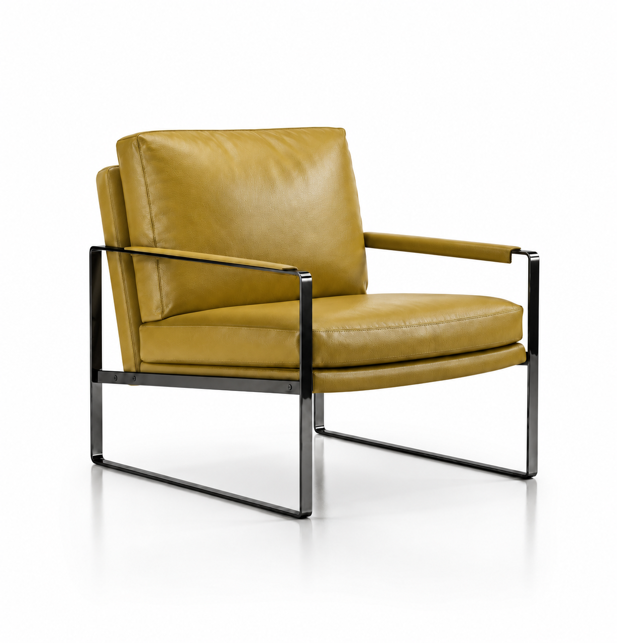 Riche Lounge Chair Consumer KANO Yellow Vegan Leather 8-10 Weeks