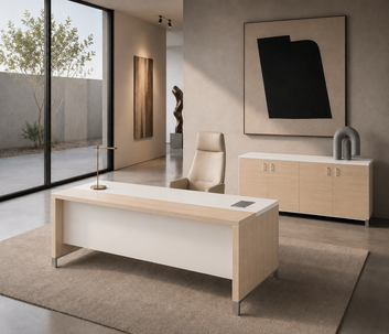 Linea Due Straight Desk (Premium) Consumer BAFCO W2000 x D900 x H750mm Maryland Walnut B 30 Days