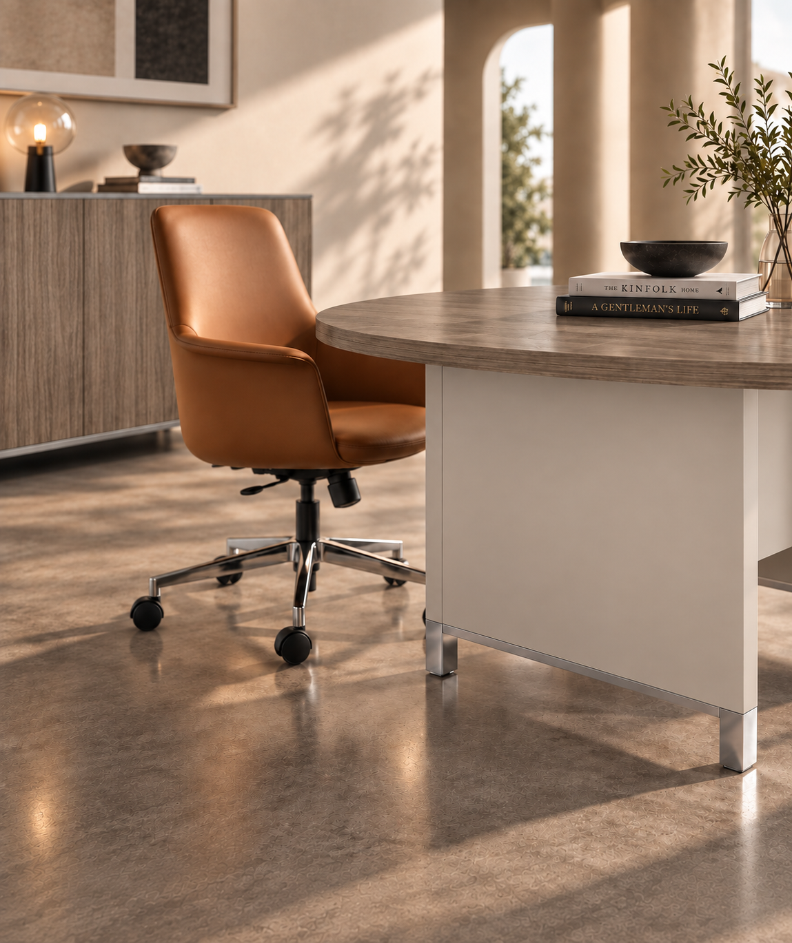Linea Due Round Meeting Table Consumer BAFCO