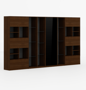 Feigelali Executive Wall Storage in Veneer Consumer KANO CY07 American Walnut 3600 8-10 Weeks