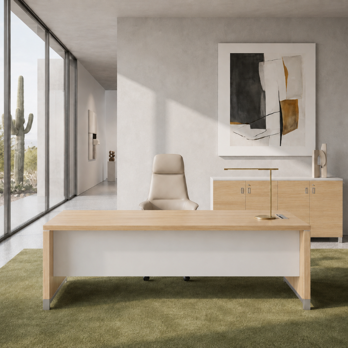 Linea Due Straight Desk Consumer BAFCO Light Oak 1400 30 Days
