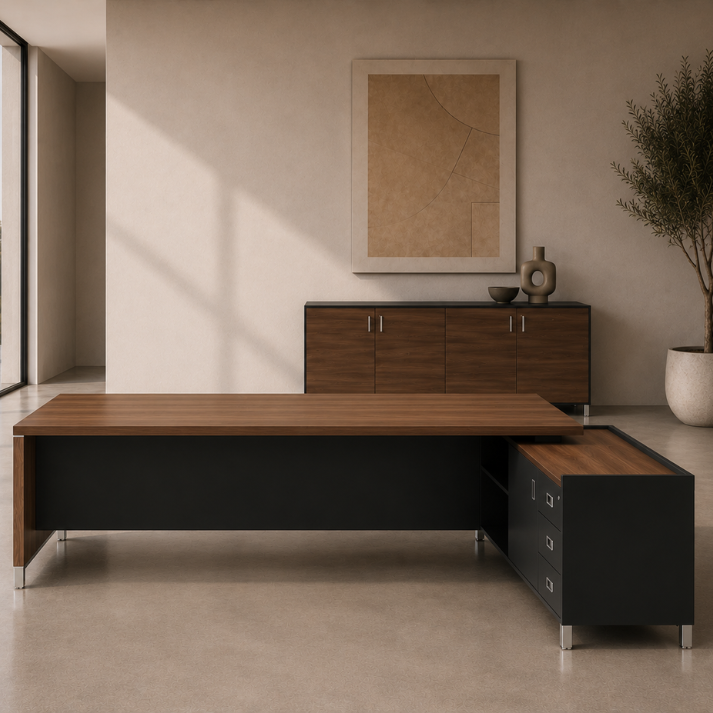 Linea Due with Credenza Return Consumer BAFCO