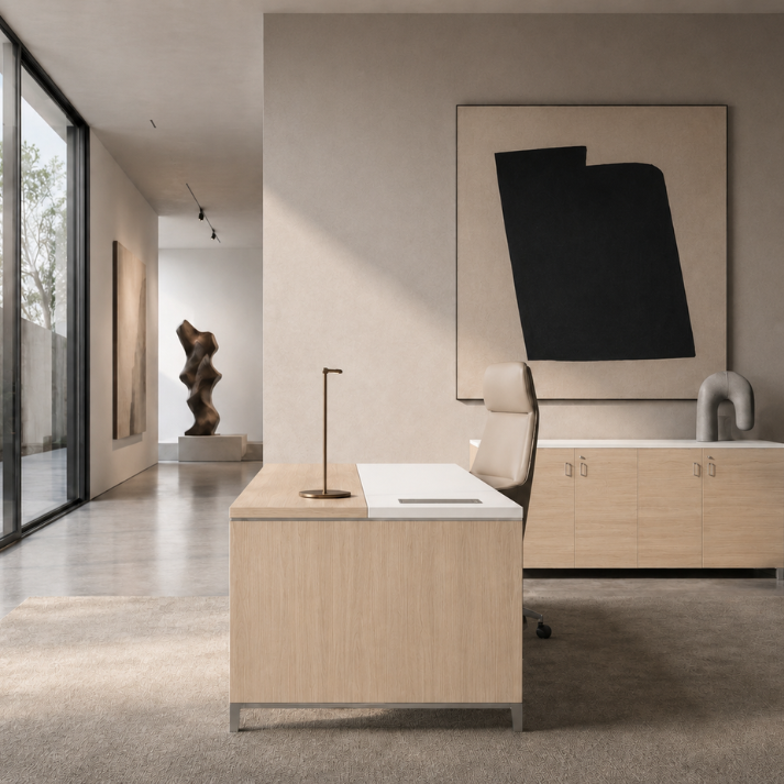Linea Due Straight Desk (Premium) Consumer BAFCO Light Oak 1600 30 Days