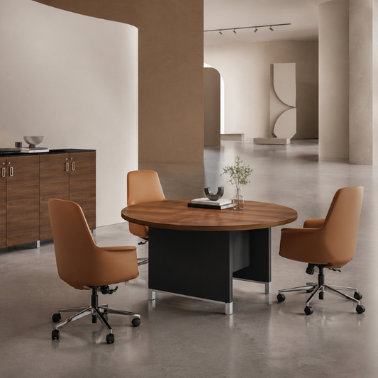 Linea Due Round Meeting Table Consumer BAFCO