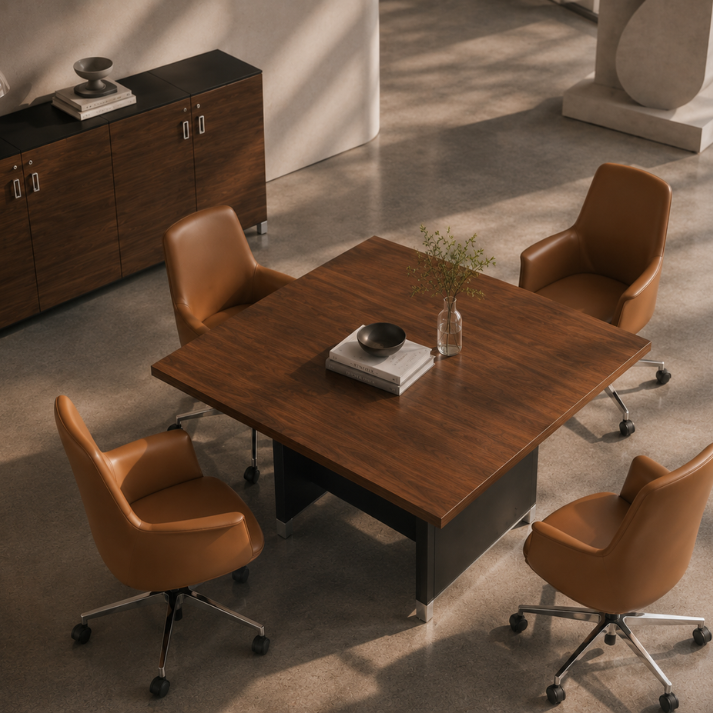 Linea Due Square Meeting Table Consumer BAFCO
