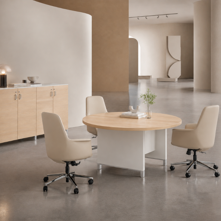 Linea Due Round Meeting Table Consumer BAFCO