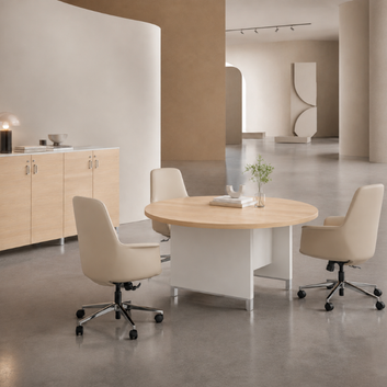 Linea Due Round Meeting Table Consumer BAFCO