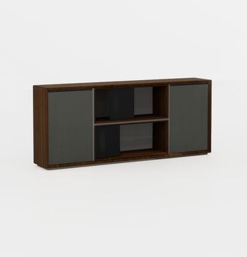 Quzzi Credenza Consumer KANO 2300 x 400 x H900mm CY07 American Walnut 8-10 Weeks