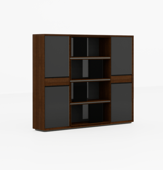 Quzzi Executive Wall Storage Consumer KANO W2100 x D400 x H1860mm CY07 American Walnut 2-5 Working Days