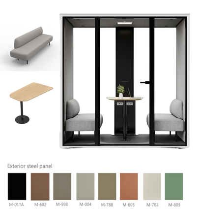 QuietQube Acoustic Meeting Pod Consumer BAFCO 2 Sofa + 1 Table 8-10 Weeks