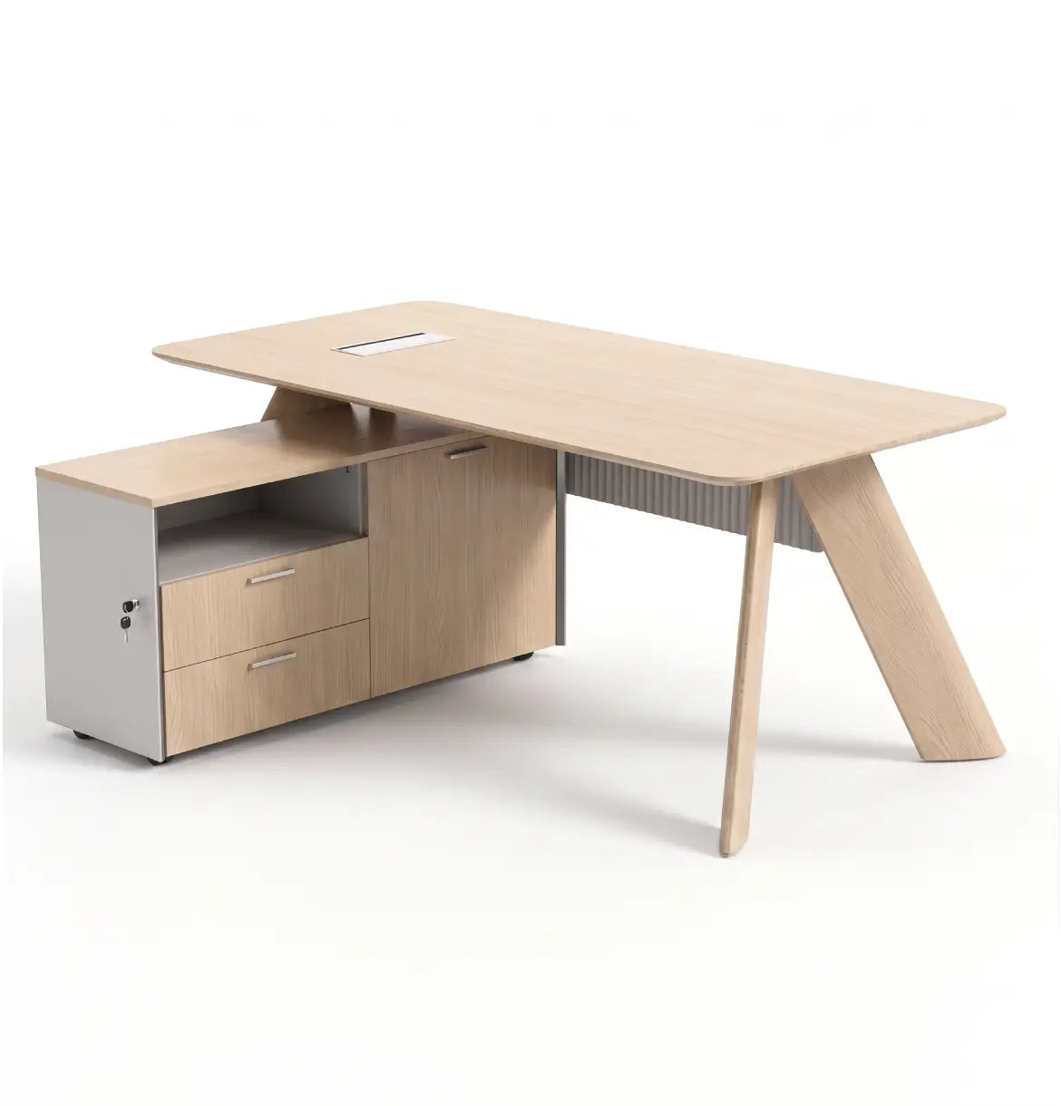 Athan Straight Desk (w/ Options) Consumer KANO CF60 Colorado Oak 1200 8-10 Weeks
