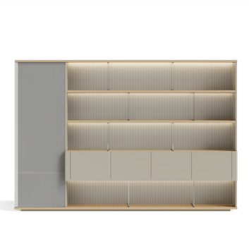 Athan Executive Wall Storage Consumer KANO 2680 x 450 x H1825mm CF60 Colorado Oak 8-10 Weeks