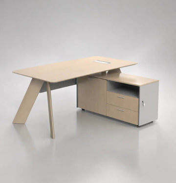 Athan Straight Desk with Side Cabinet Consumer KANO