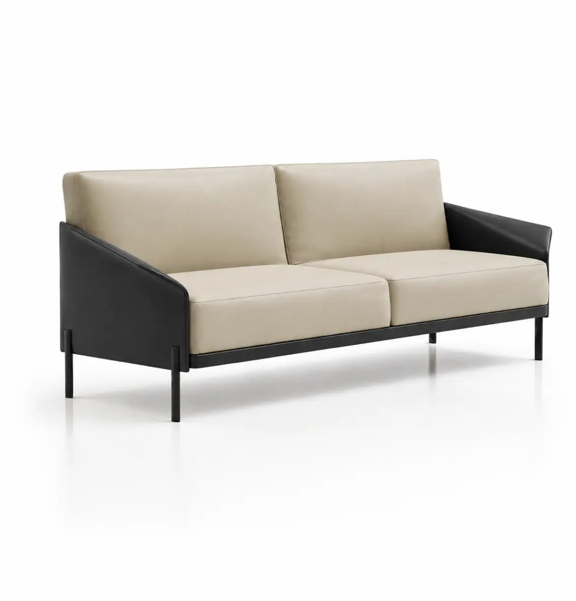 Athan 3-Seater Sofa Consumer KANO Black PU Vegan Leather 8-10 Weeks