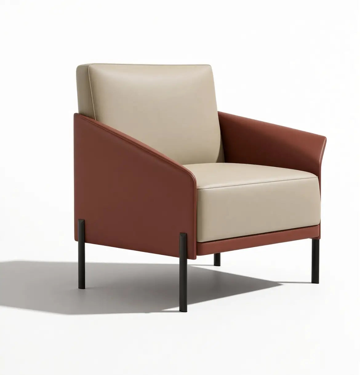 Athan Armchair Consumer KANO Red Vegan Leather 8-10 Weeks