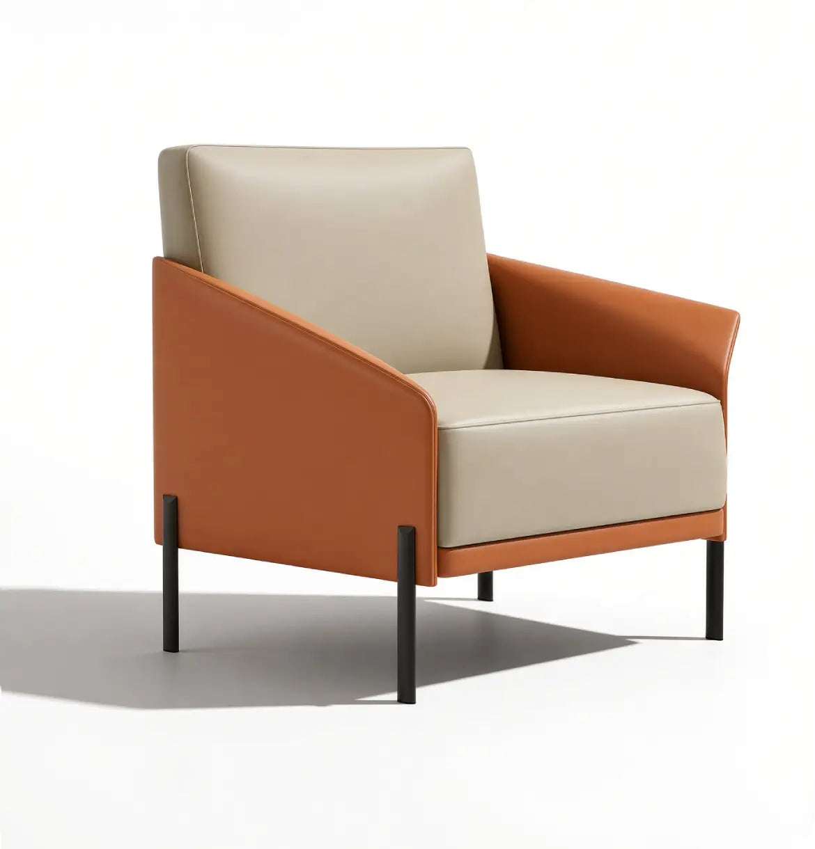 Athan Armchair Consumer KANO Tan Vegan Leather 8-10 Weeks