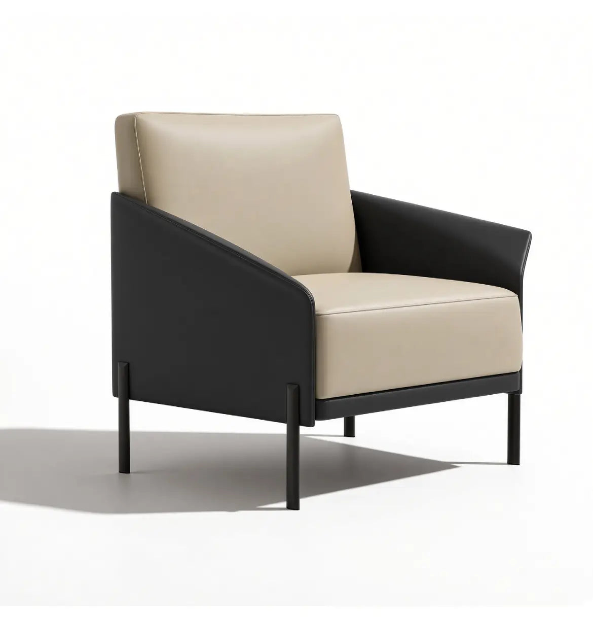 Athan Armchair Consumer KANO Black Vegan Leather 8-10 Weeks