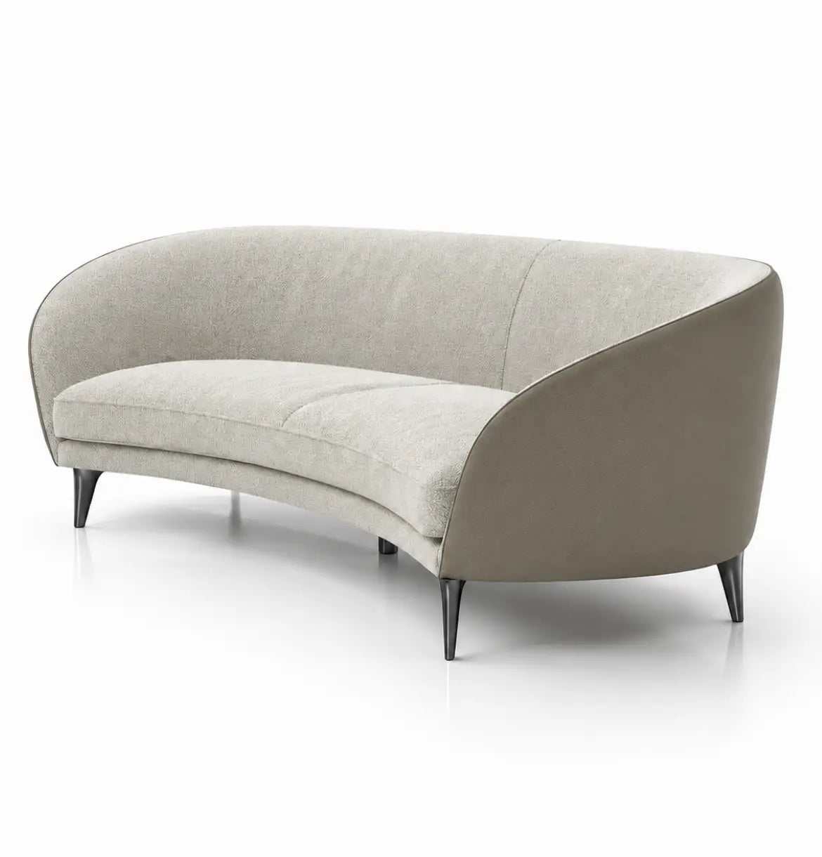 Bee 3-Seater Curved shaped sofa Consumer KANO Coffee Khaki Fabric + Vegan Leather 8-10 Weeks