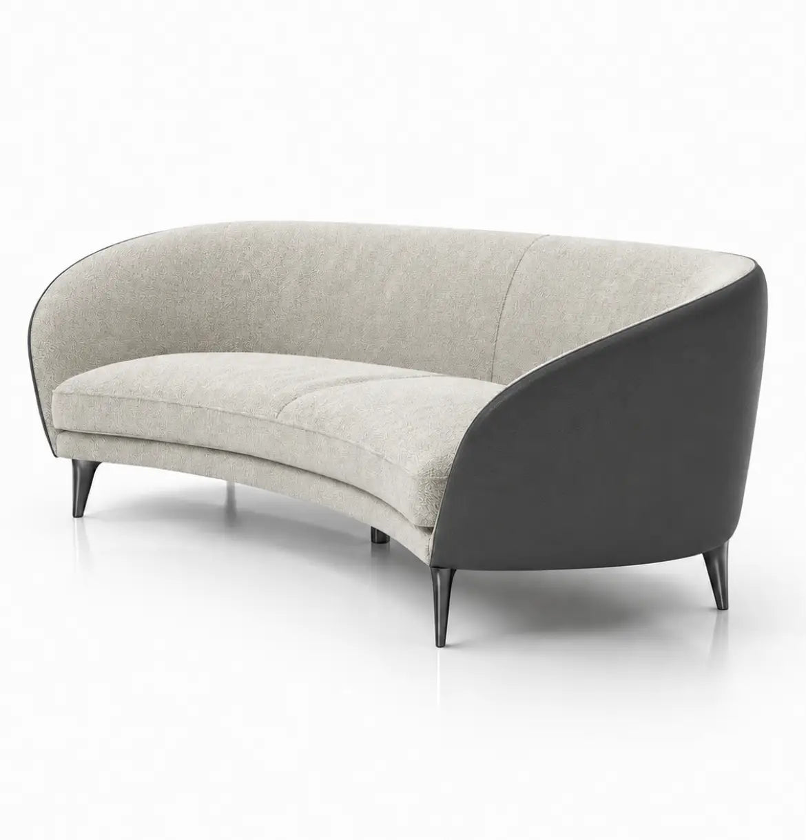 Bee 3-Seater Curved shaped sofa Consumer KANO Grey Khaki Fabric + Vegan Leather 8-10 Weeks