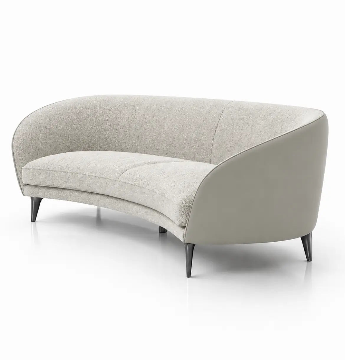 Bee 3-Seater Curved shaped sofa Consumer KANO Khaki Khaki Fabric + Vegan Leather 8-10 Weeks