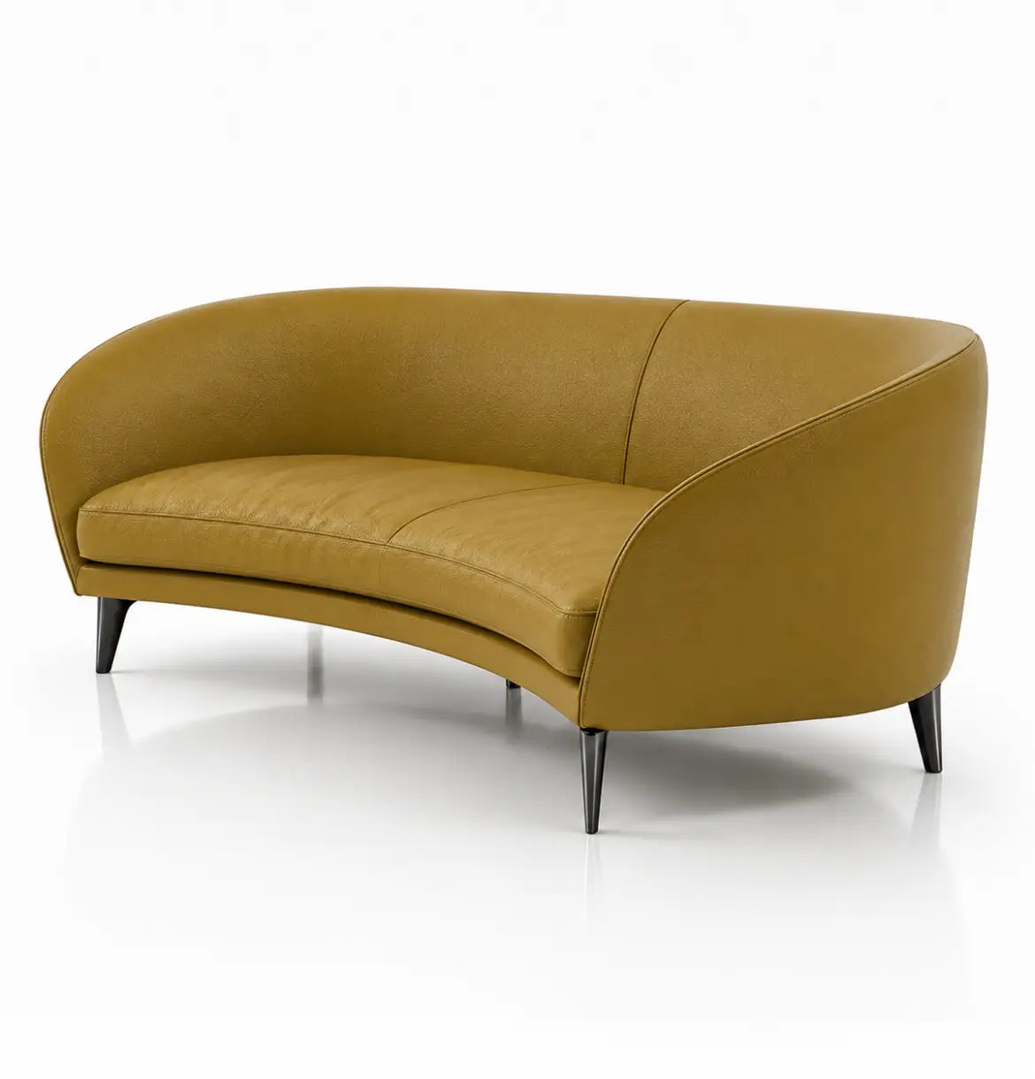 Bee 3-Seater Curved shaped sofa Consumer KANO Yellow Vegan Leather 8-10 Weeks