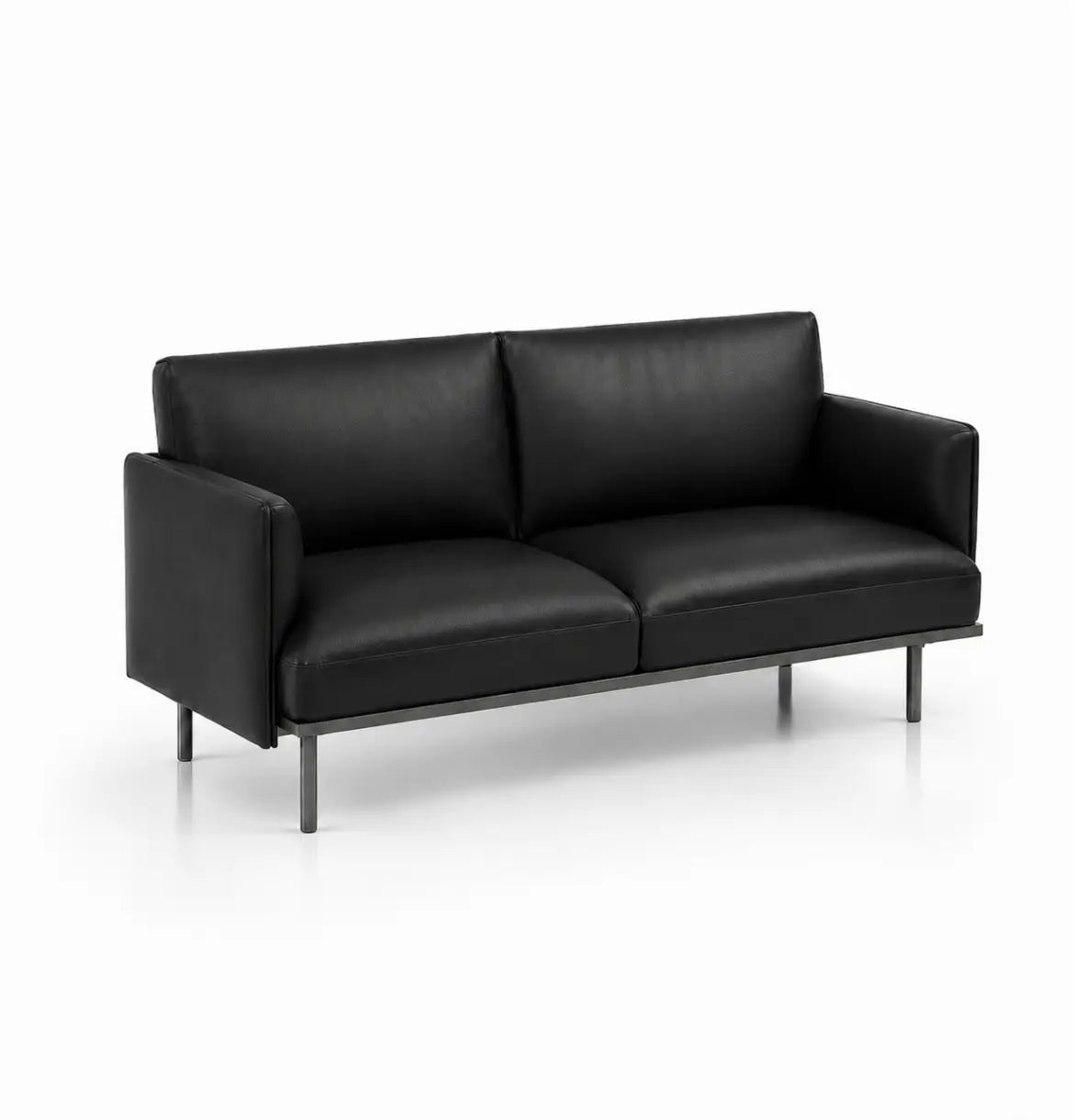 Binray 2-Seater Sofa Consumer KANO Black PVC Vegan Leather 8-10 Weeks