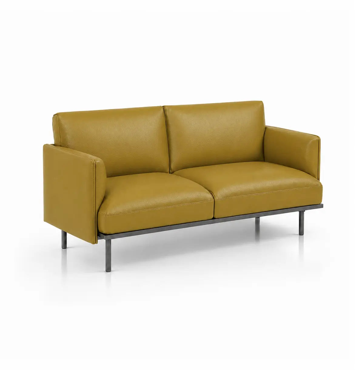 Binray 2-Seater Sofa Consumer KANO Yellow PVC Vegan Leather 8-10 Weeks