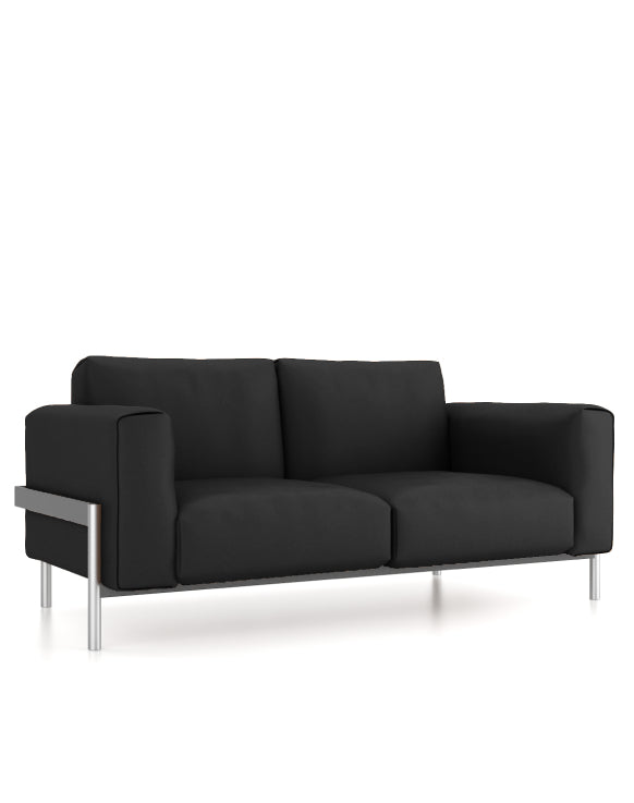 Dense 2-Seater Sofa Consumer KANO Black Vegan Leather 8-10 Weeks
