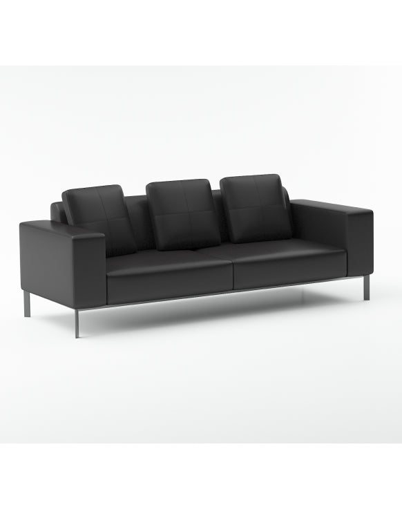 Newport Ridge 3-Seater Sofa Consumer BAFCO Black Vegan Leather 8-10 Weeks