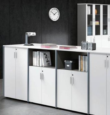 Universal 3-Level Cabinet with Open Shelf (White Body) Consumer KANO   
