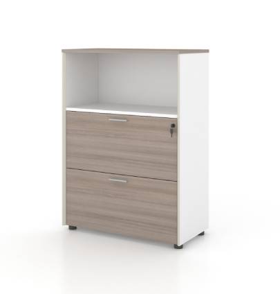 Universal 3-Level Drawer with Open Shelf (White Body) - BAFCO