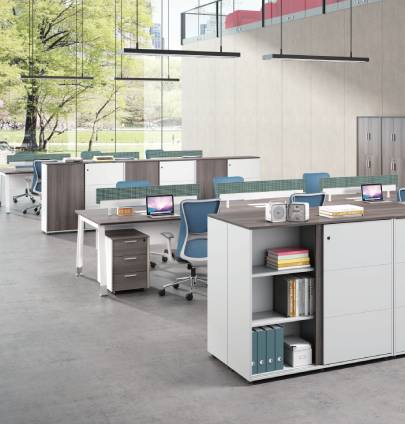 Universal 2-Level Printer Cabinet (White Body) - BAFCO