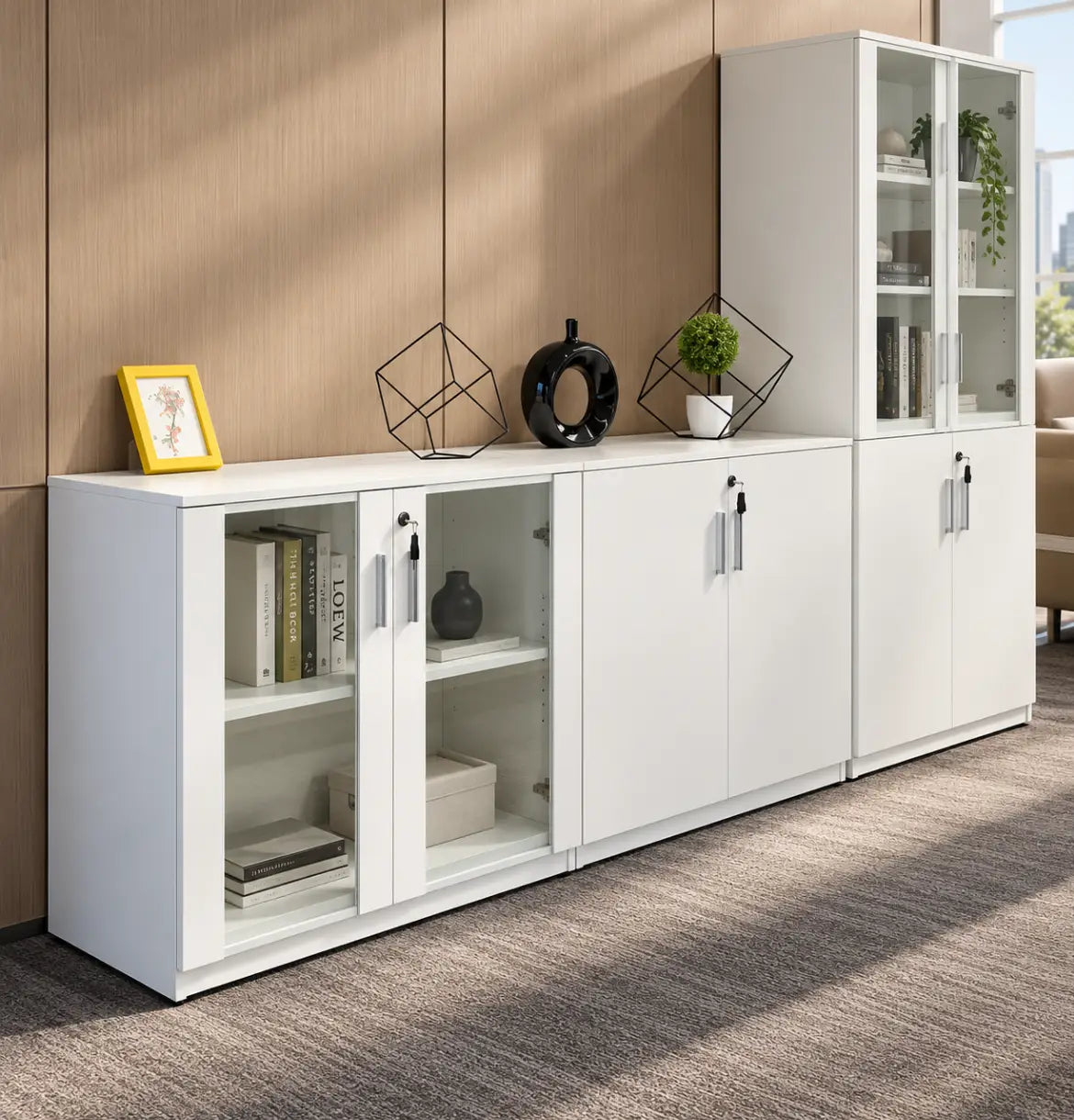 Cadi 2-Level Cabinet with Glass Doors Consumer KANO