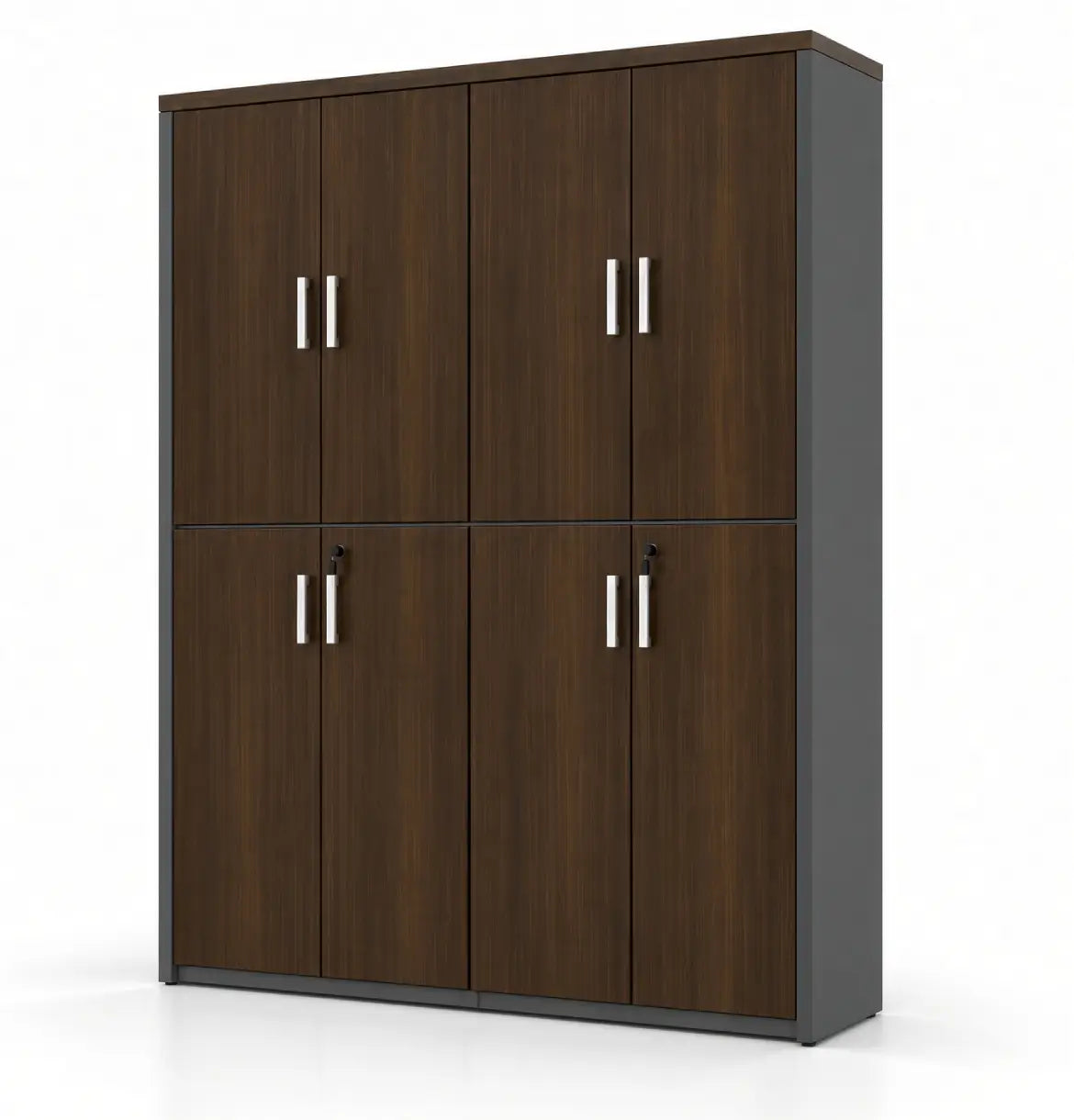 Universal Dark 6-Level Dual Cabinet Consumer KANO Hairline Walnut Matching MFC Doors 8-10 Weeks