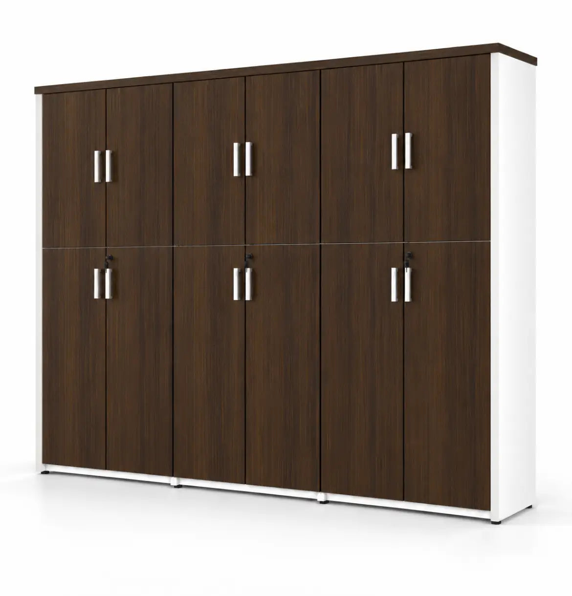 Universal Light 5-Level Triple Cabinet Consumer KANO Hairline Walnut Matching MFC Doors 8-10 Weeks