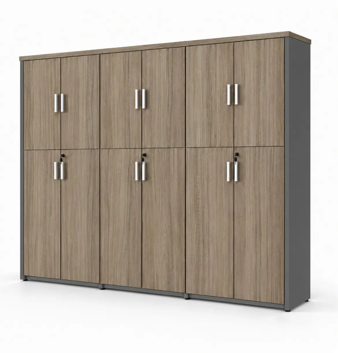 Universal Dark 5-Level Triple Cabinet Consumer KANO CF09 Log Walnut Matching MFC Doors 8-10 Weeks