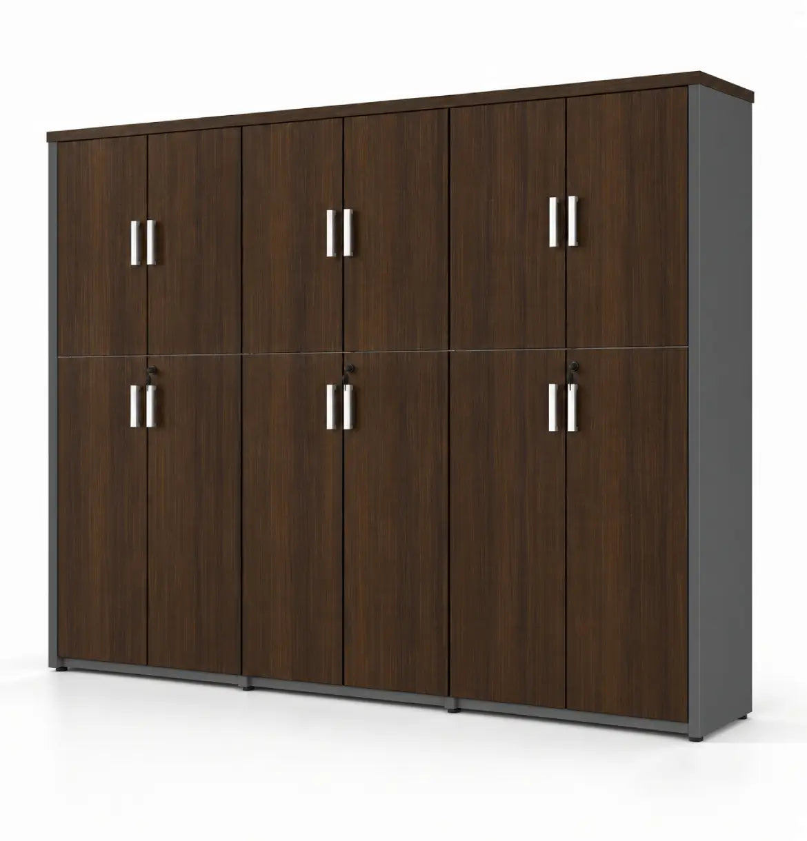 Universal Dark 5-Level Triple Cabinet Consumer KANO Hairline Walnut Matching MFC Doors 8-10 Weeks