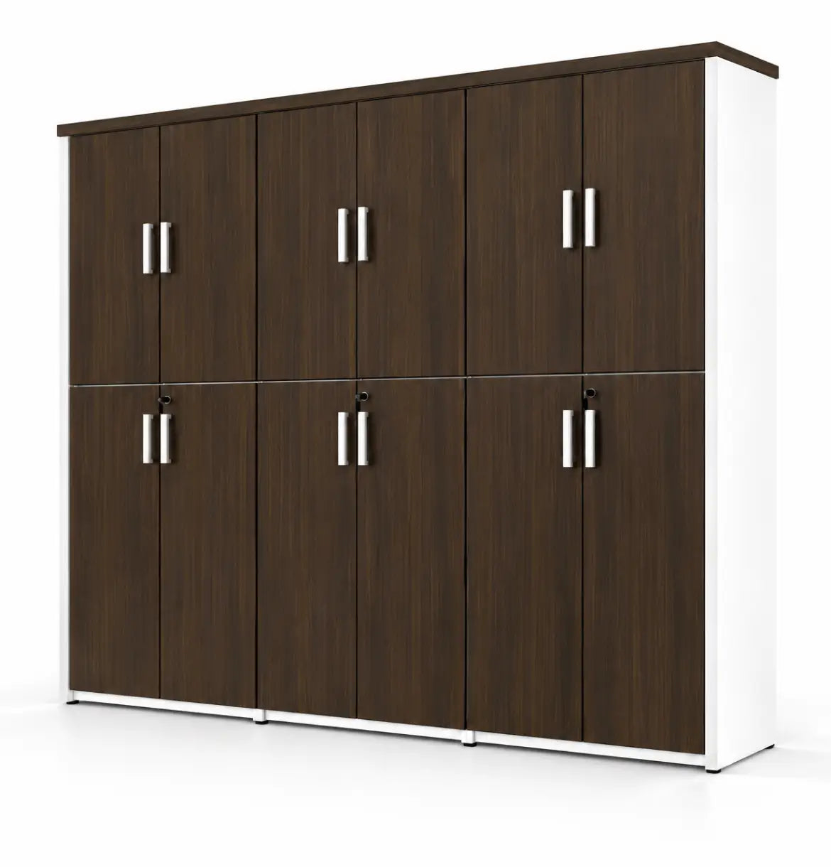 Universal Light 6-Level Triple Cabinet Consumer KANO Hairline Walnut Matching MFC Doors 8-10 Weeks