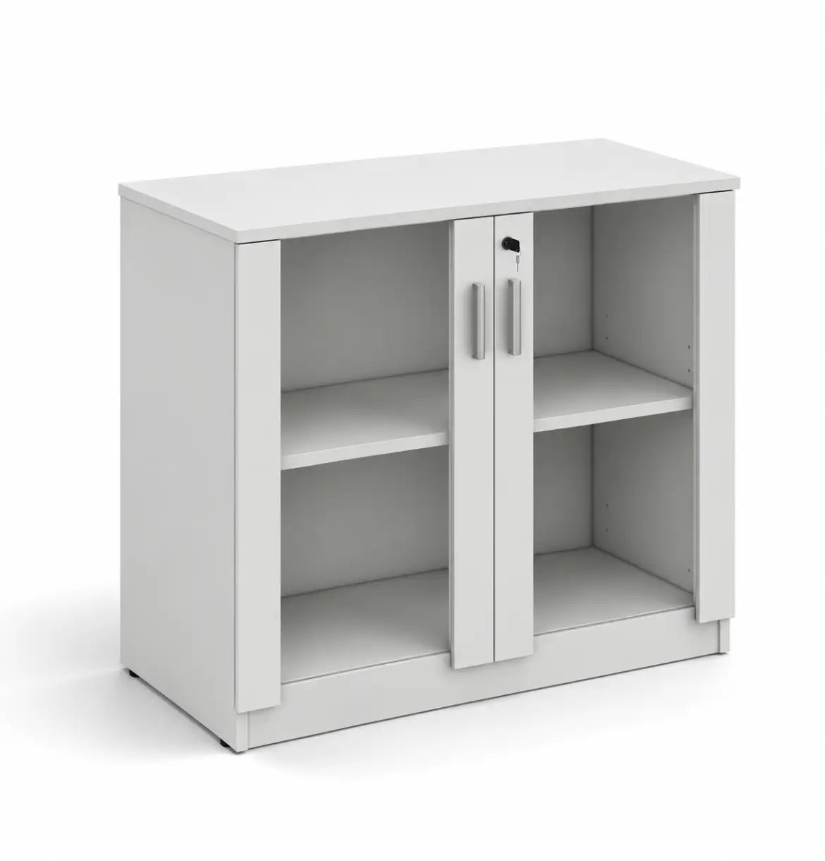 Cadi 2-Level Cabinet with Glass Doors Consumer KANO White 8-10 Weeks