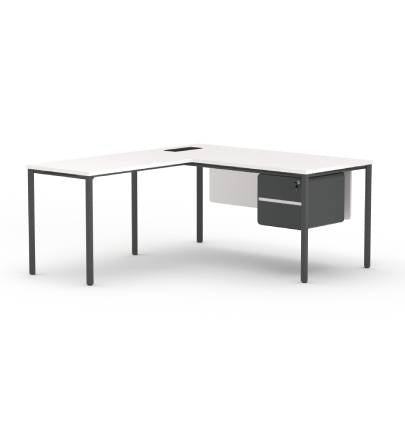 Agile L-Shaped Desk Consumer BAFCO Grey W1400 x D1550 x H750mm 30 Days